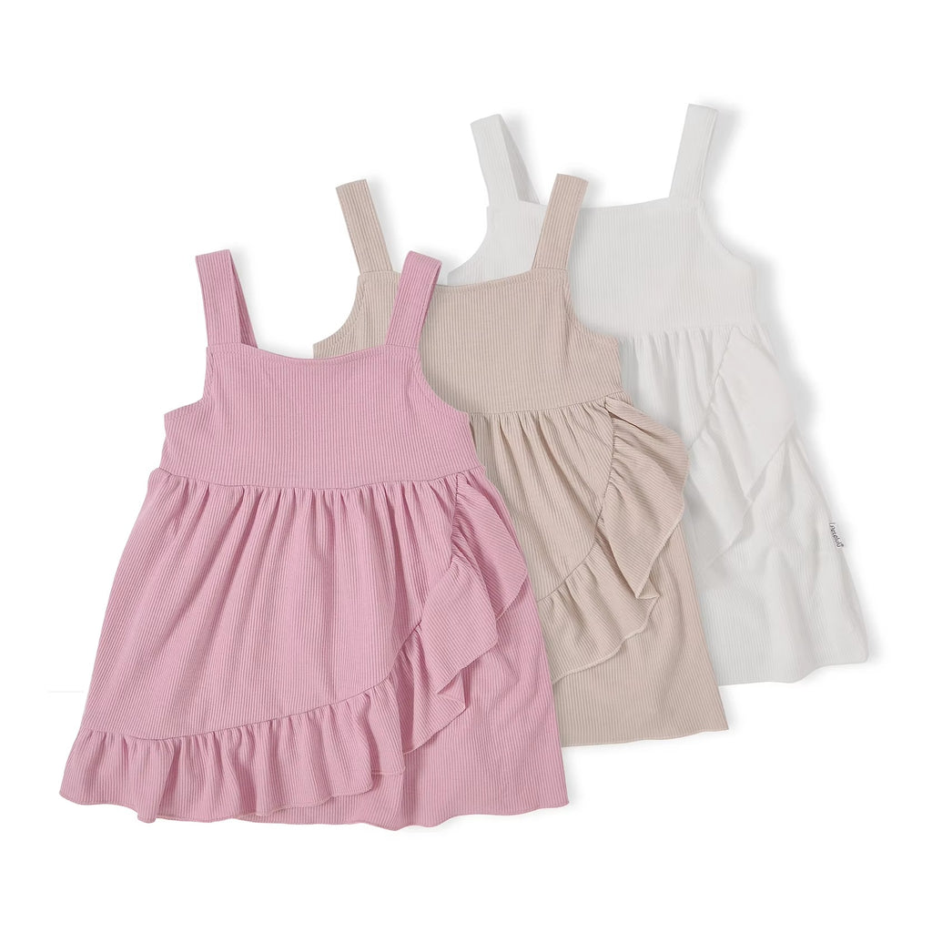 Ribbed Ruffle Dress
