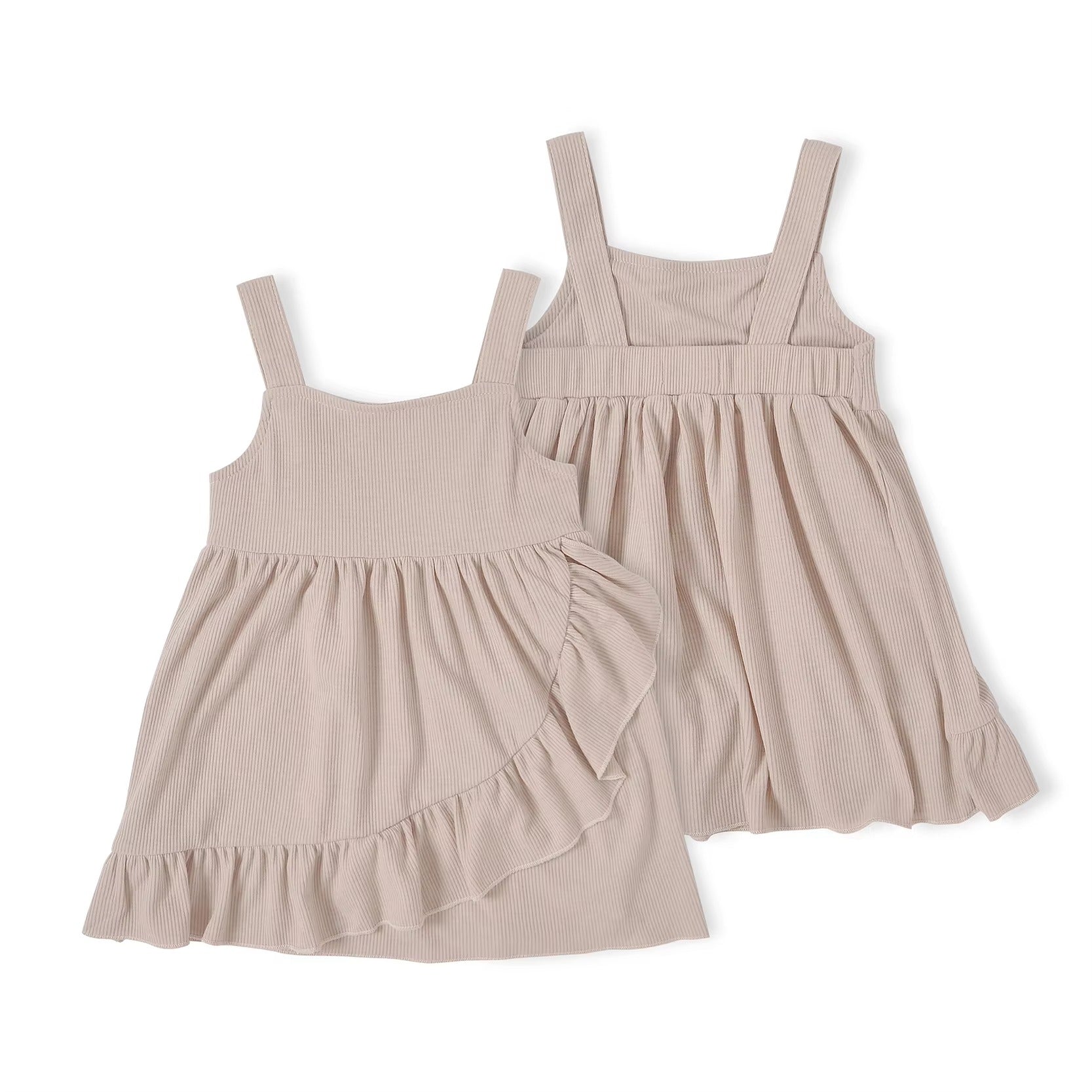Ribbed Ruffle Dress
