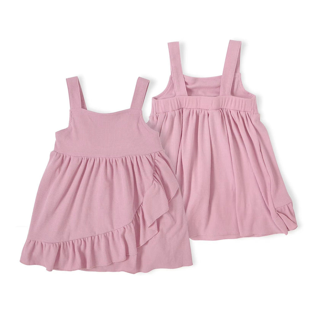 Ribbed Ruffle Dress
